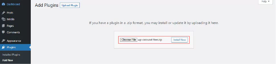 install wp carousel