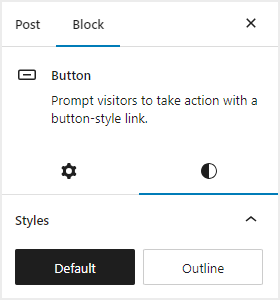 find customization options of the button block