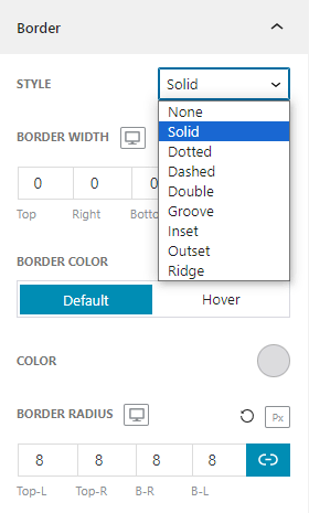 advanced button border