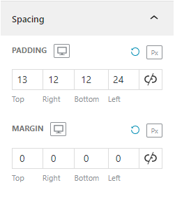 tab spacing